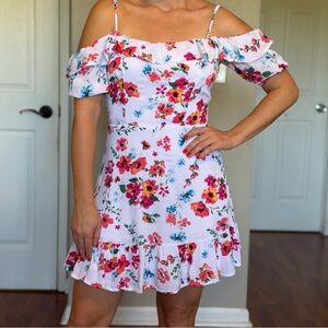 Miami Floral Ruffle Mini Dress